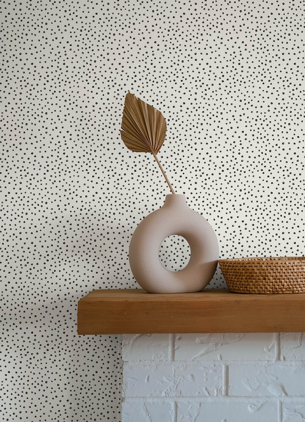 Cassie Black Petite Polka Wallpaper with Hand-Painted Polka Dots - A-Street Prints 4135-27302