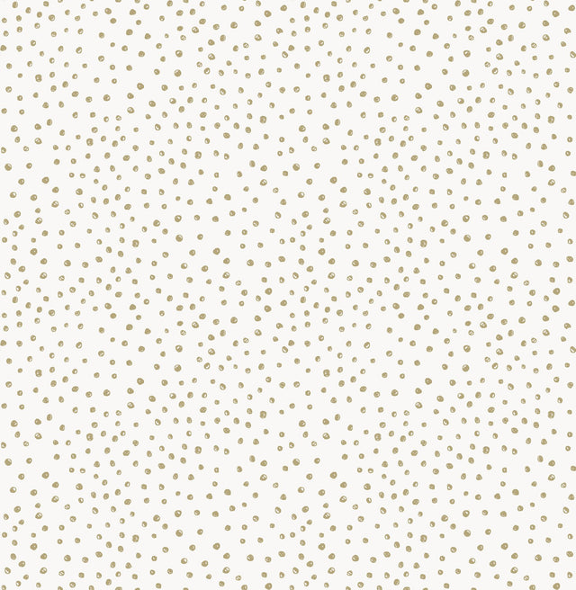 Cassie White Petite Polka Wallpaper with Metallic Hand-Painted Dot Pattern - A-Street Prints 4135-27303