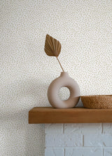 Cassie White Petite Polka Wallpaper with Metallic Hand-Painted Dot Pattern - A-Street Prints 4135-27303