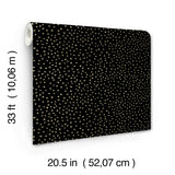Cassie Gold Petite Polka Wallpaper with Metallic Polka Dots - A-Street Prints 4135-27306