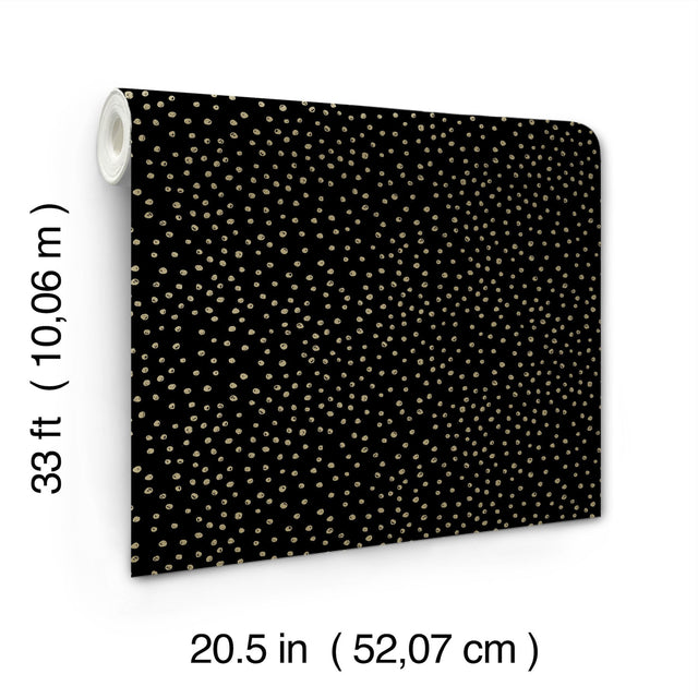 Cassie Gold Petite Polka Wallpaper with Metallic Polka Dots - A-Street Prints 4135-27306