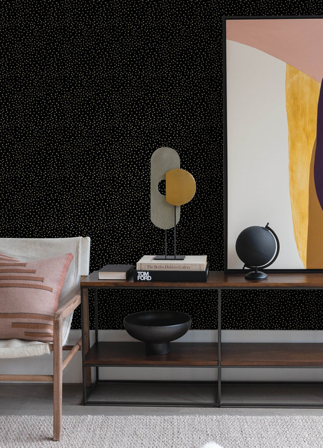 Cassie Gold Petite Polka Wallpaper with Metallic Polka Dots - A-Street Prints 4135-27306
