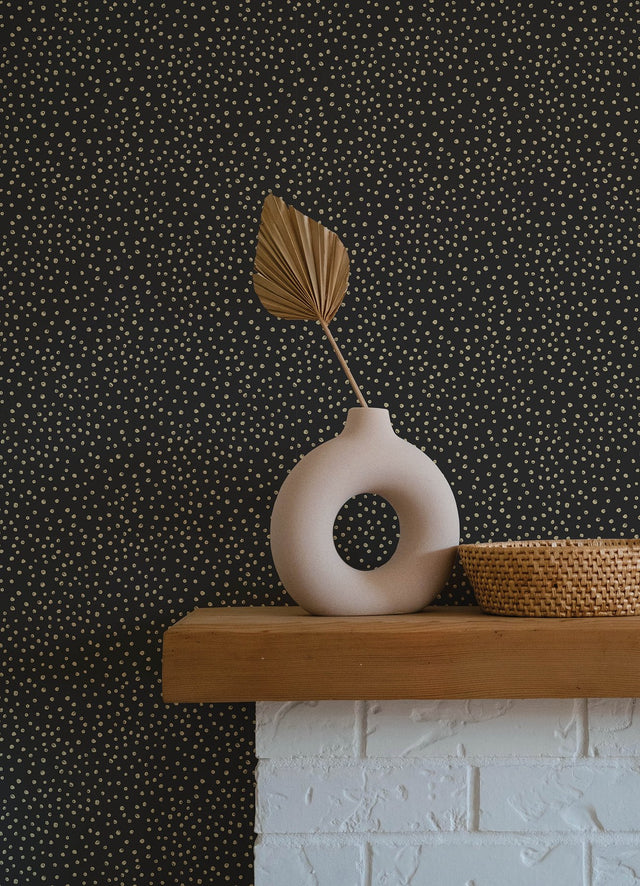 Cassie Gold Petite Polka Wallpaper with Metallic Polka Dots - A-Street Prints 4135-27306