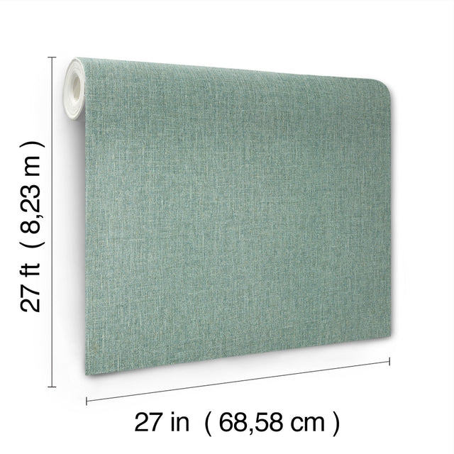 Cromie Turquoise Texture Wallpaper with Faux Fabric Motif - A-Street Prints 4135-6924