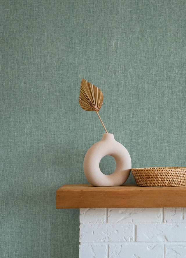 Cromie Turquoise Texture Wallpaper with Faux Fabric Motif - A-Street Prints 4135-6924