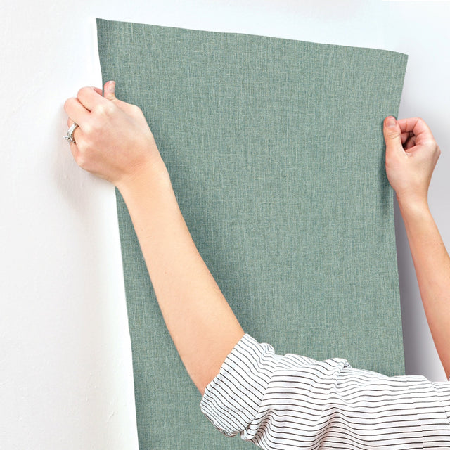 Cromie Turquoise Texture Wallpaper with Faux Fabric Motif - A-Street Prints 4135-6924