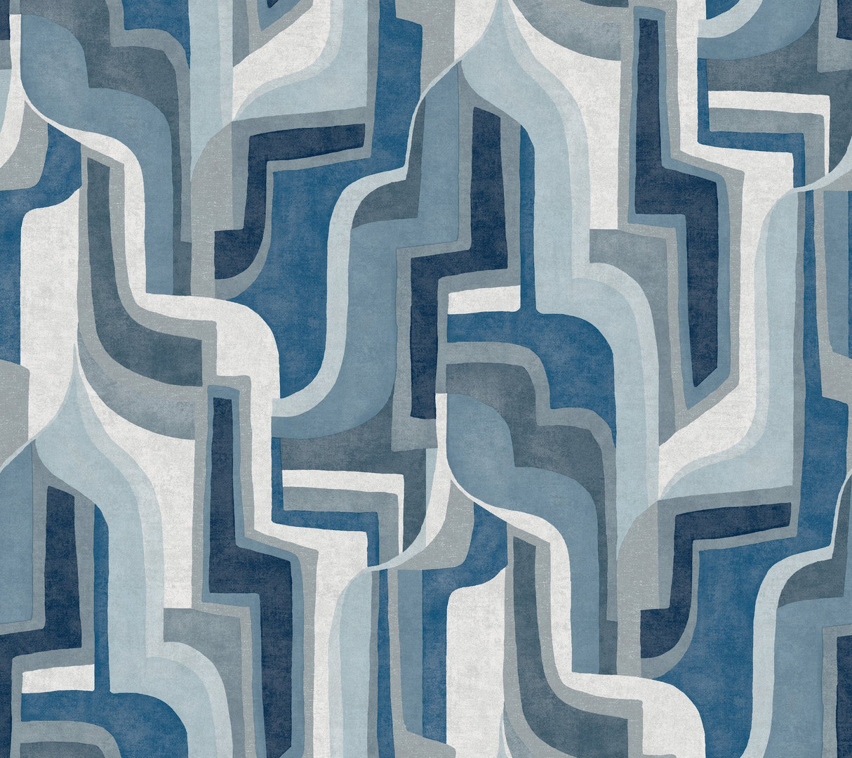 Tulum Blue Surreal Shapes Wallpaper with Modern Abstract Motif - A-Street Prints 4135-72700