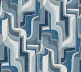 Tulum Blue Surreal Shapes Wallpaper with Modern Abstract Motif - A-Street Prints 4135-72700