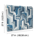 Tulum Blue Surreal Shapes Wallpaper with Modern Abstract Motif - A-Street Prints 4135-72700