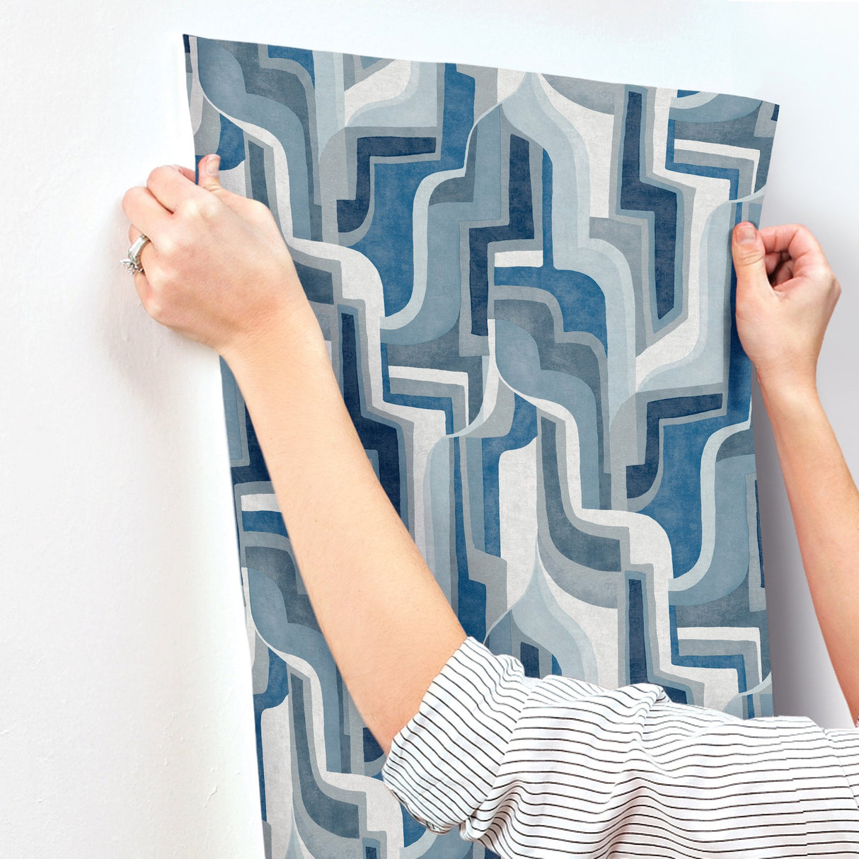 Tulum Blue Surreal Shapes Wallpaper with Modern Abstract Motif - A-Street Prints 4135-72700