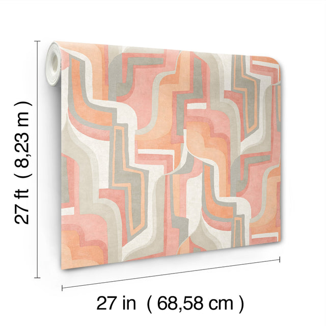 Tulum Coral Surreal Shapes Wallpaper with Modern Abstract Pattern - A-Street Prints 4135-72701