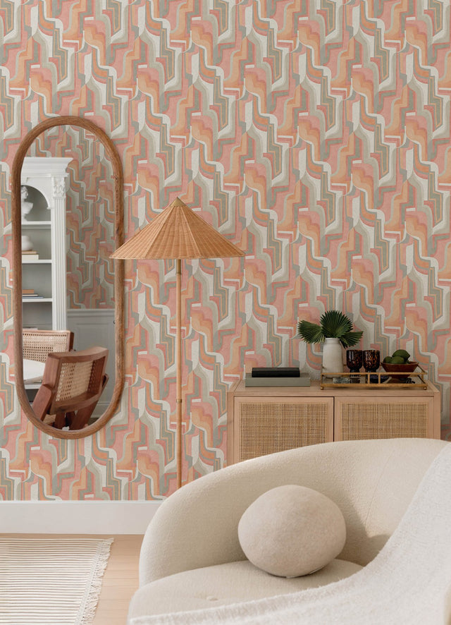 Tulum Coral Surreal Shapes Wallpaper with Modern Abstract Pattern - A-Street Prints 4135-72701