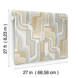 Tulum Khaki Surreal Shapes Wallpaper with Metallic Abstract Modern Design - A-Street Prints 4135-72703