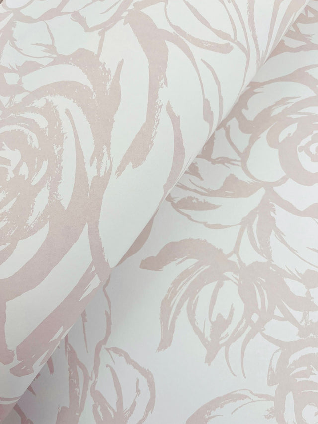 Nelda Light Pink Rose Wallpaper with Modern Botanical Floral Pattern - A-Street Prints 4135-72710