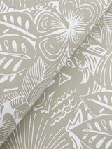 Idalia Beige Floral Flamingo Wallpaper with Tropical Animal Motif - A-Street Prints 4135-72713