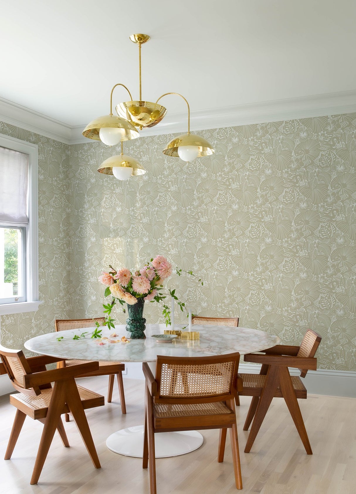 Idalia Beige Floral Flamingo Wallpaper with Tropical Animal Motif - A-Street Prints 4135-72713
