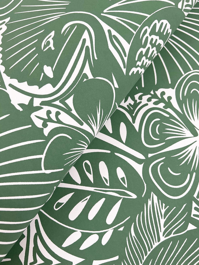 Idalia Green Floral Flamingo Wallpaper with Tropical Animals Motif - A-Street Prints 4135-72714