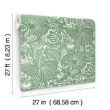 Idalia Green Floral Flamingo Wallpaper with Tropical Animals Motif - A-Street Prints 4135-72714