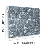 Idalia Navy Floral Flamingo Wallpaper with Tropical Animals Pattern - Brewster 4135-72716