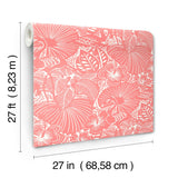 Idalia Coral Floral Flamingo Wallpaper with Tropical Animal Motif - A-Street Prints 4135-72717