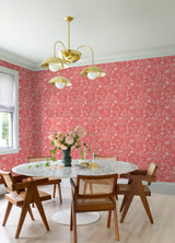 Idalia Coral Floral Flamingo Wallpaper with Tropical Animal Motif - A-Street Prints 4135-72717