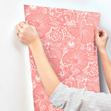 Idalia Coral Floral Flamingo Wallpaper with Tropical Animal Motif - A-Street Prints 4135-72717