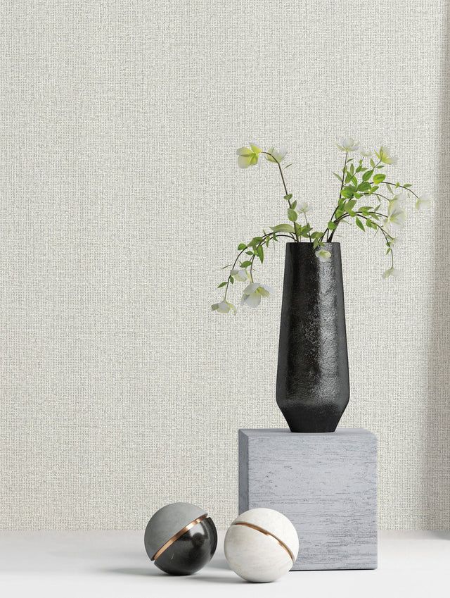 Dream Weaver Ash Faux Fabric Textured Wallpaper with Fabric & Woven Texture - Warner 4140-3703
