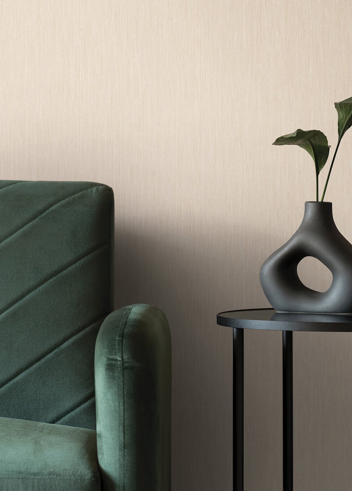 Silky Way Off-White Striated Wallpaper with Textured Stripe Motif - Warner 4140-3704