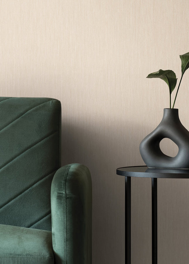 Silky Way Off-White Striated Wallpaper with Textured Stripe Motif - Warner 4140-3704