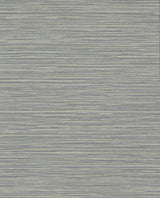 Leicester Slate Metallic Stripe Wallpaper with Textured Horizontal Stripes - Warner 4140-3719
