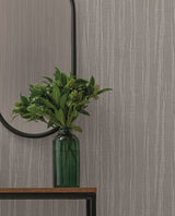 Zayne Dark Grey Organic Stripe Wallpaper with Metallic Raised Texture - Warner 4140-3725