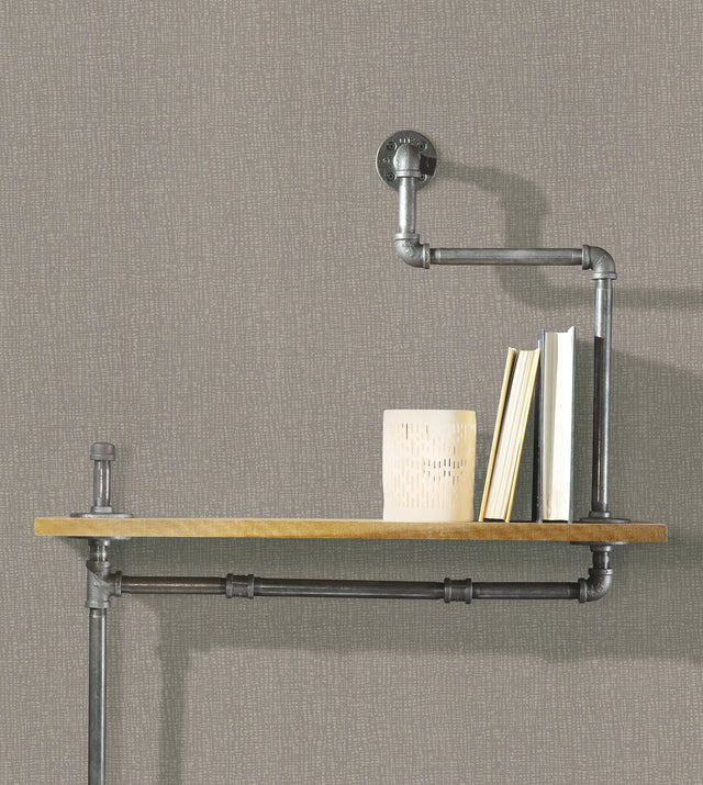 Street Light Grey Abstract Grid Wallpaper with Metallic Graphic Pattern, Masculine Style - Warner 4140-3745