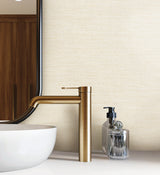 Treasury Pearl Texture Weave Wallpaper in Pearl by Warner Fabric and Woven Textures Non Woven Backed Vinyl 27 in x 27 ft Roll - YKMRE1529N