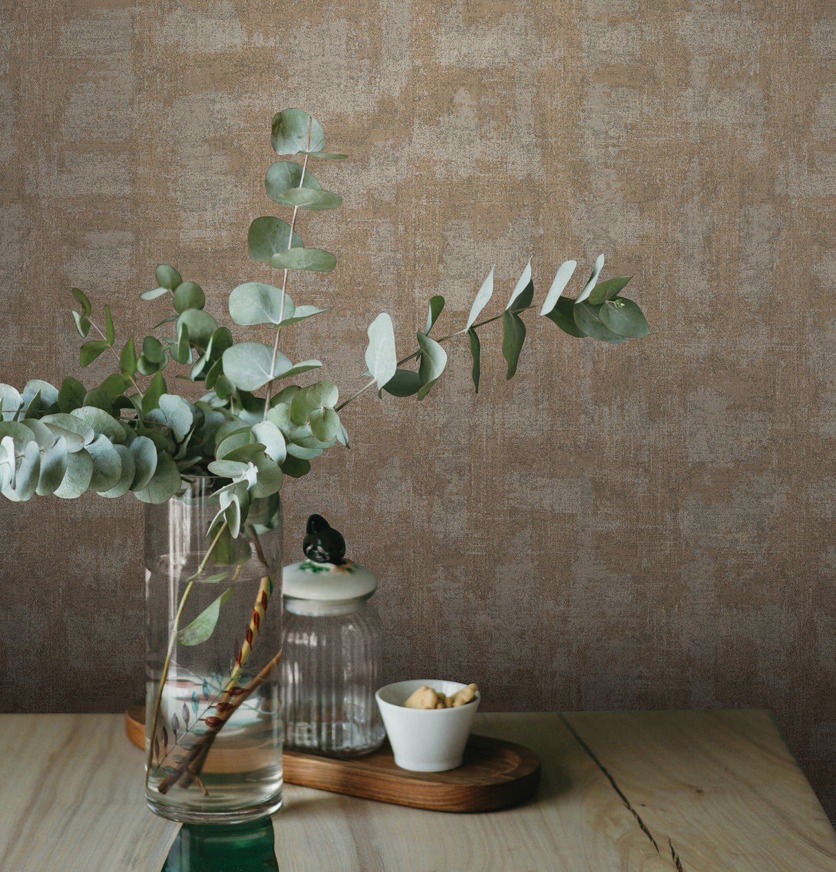 React Neutral Distressed Wallpaper by Warner Industrial Metallic Raised Ink Textured Non Woven Backed Vinyl Sidewall - YKSG2975N