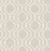 Burton Neutral Modern Ogee Wallpaper with Metallic Textured Geometric Pattern - A-Street Prints 4141-27100