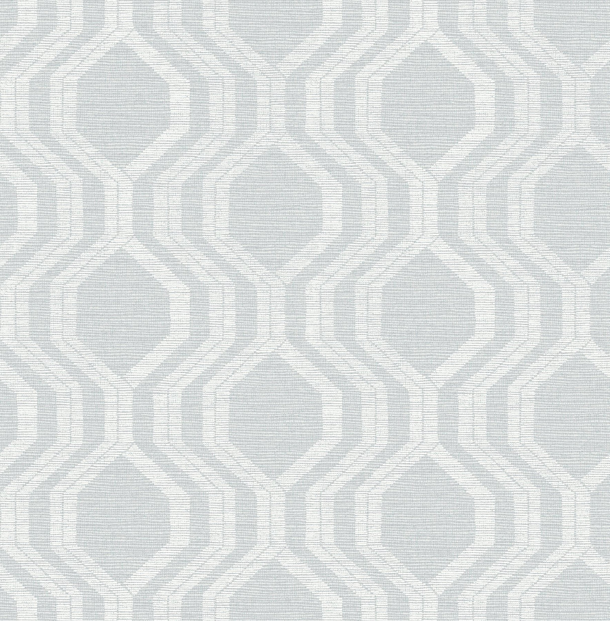 Burton Pewter Modern Ogee Wallpaper with Metallic Textured Geometric Pattern - A-Street Prints 4141-27101
