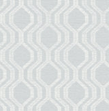 Burton Pewter Modern Ogee Wallpaper with Metallic Textured Geometric Pattern - A-Street Prints 4141-27101