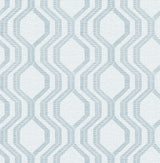 Burton Light Blue Modern Ogee Wallpaper with Metallic Textured Ogee Pattern - A-Street Prints 4141-27102