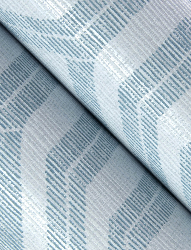 Burton Light Blue Modern Ogee Wallpaper with Metallic Textured Ogee Pattern - A-Street Prints 4141-27102