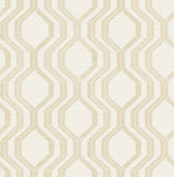 Burton Gold Modern Ogee Wallpaper with Pearlescent Geometric Texture - A-Street Prints 4141-27103