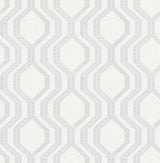 Burton Silver Modern Ogee Wallpaper with Metallic Textured Ogee Pattern - A?Street Prints 4141-27104