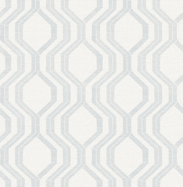 Burton Silver Modern Ogee Wallpaper with Metallic Textured Ogee Pattern - A?Street Prints 4141-27104