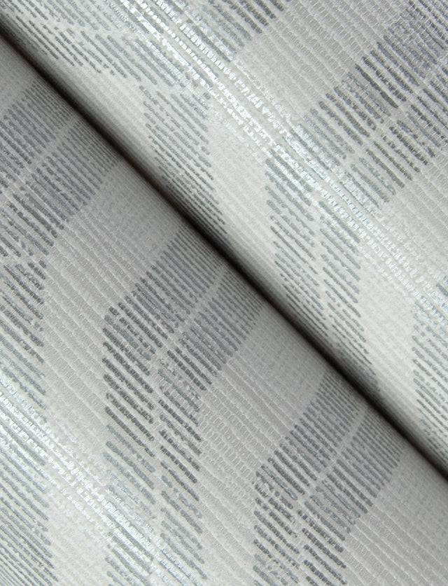 Burton Silver Modern Ogee Wallpaper with Metallic Textured Ogee Pattern - A?Street Prints 4141-27104