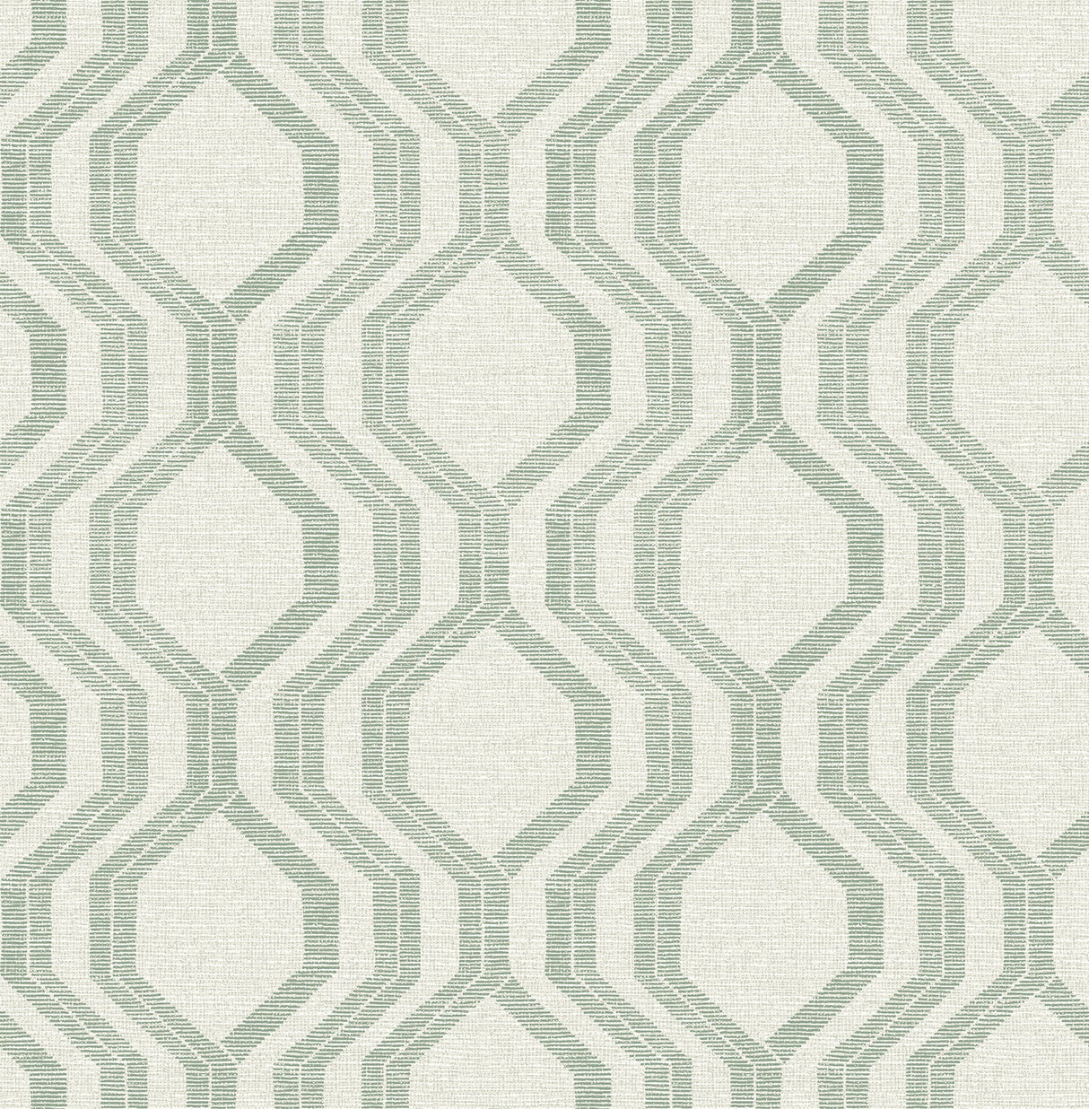 Burton Green Modern Ogee Wallpaper with Metallic Textured Ogee Pattern - A-Street Prints 4141-27105