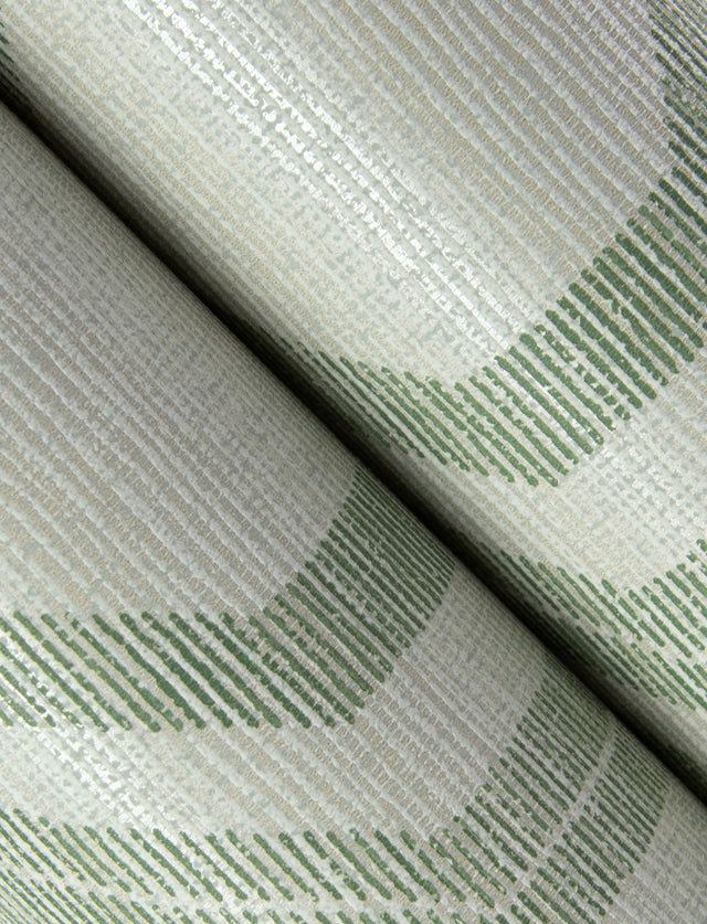 Burton Green Modern Ogee Wallpaper with Metallic Textured Ogee Pattern - A-Street Prints 4141-27105