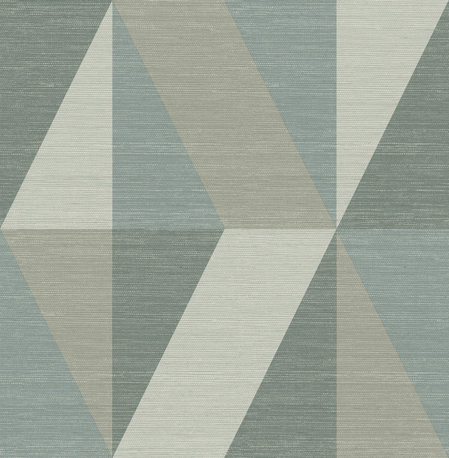 Winslow Green Geometric Faux Grasscloth Wallpaper with Masculine Graphics Style - A-Street Prints 4141-27106