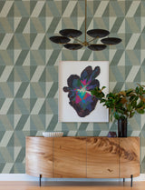 Winslow Green Geometric Faux Grasscloth Wallpaper with Masculine Graphics Style - A-Street Prints 4141-27106