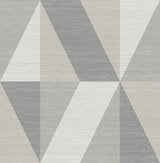 Winslow Stone Geometric Faux Grasscloth Wallpaper with Metallic Textured Raised Ink - A-Street Prints 4141-27107