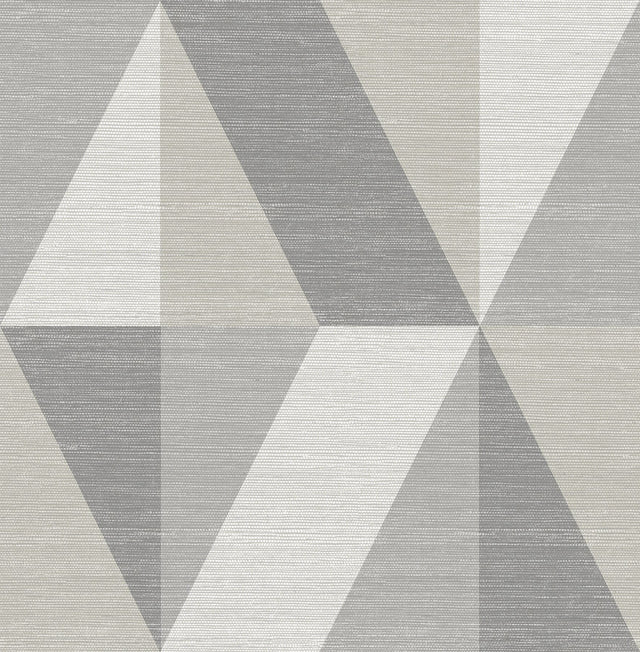 Winslow Stone Geometric Faux Grasscloth Wallpaper with Metallic Textured Raised Ink - A-Street Prints 4141-27107