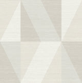 Winslow Bone Geometric Faux Grasscloth Wallpaper with Metallic Textured Raised Ink - A-Street Prints 4141-27108